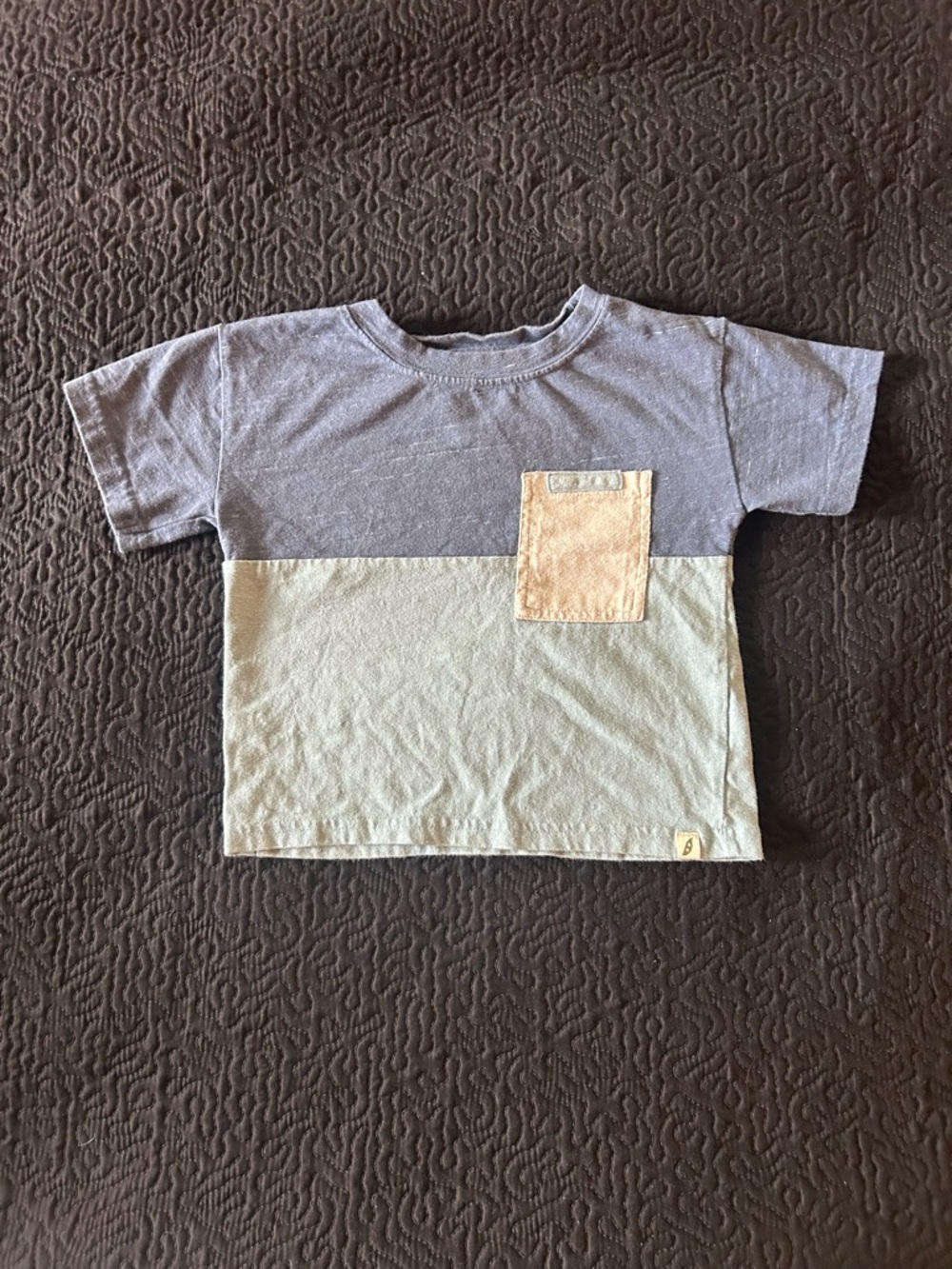 2T Organic Cotton Blend Colorblock Short Sleeve Pocket Tee